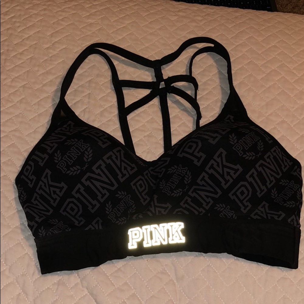 Pink sports bra